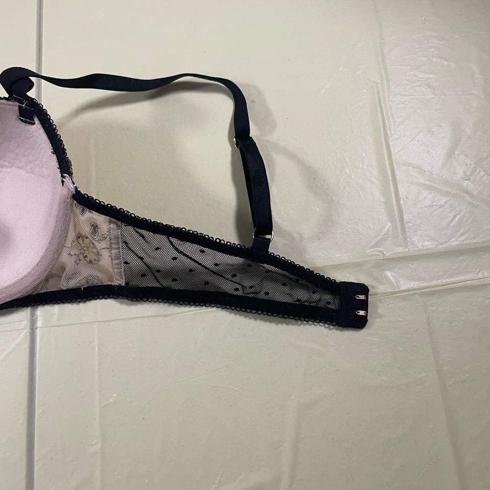 Victoria's Secret Nude and Black Floral Embroidered Bra - Picture 14 of 15